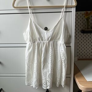 Love Stitch White Eyelet Sleeveless Tank Top stitch fix small new with tags